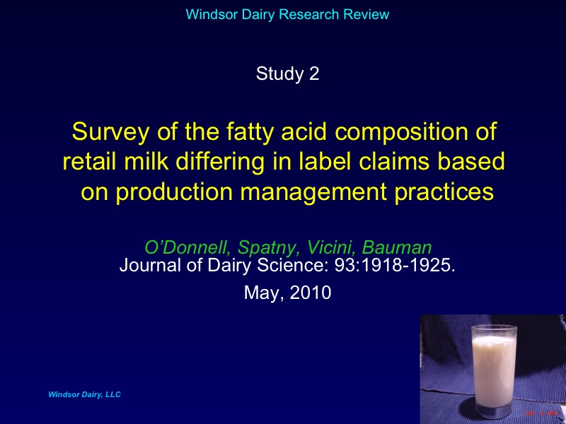 Fatty Acids in Raw Milk