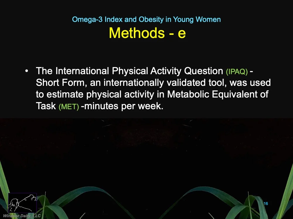 Association between Obesity and Omega-
3 Status in Healthy Young Women