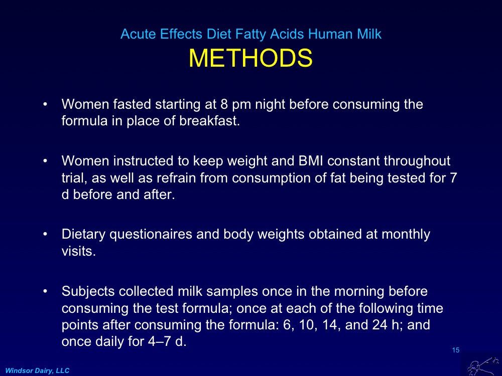 Changing Breast Milk Fatty Acids