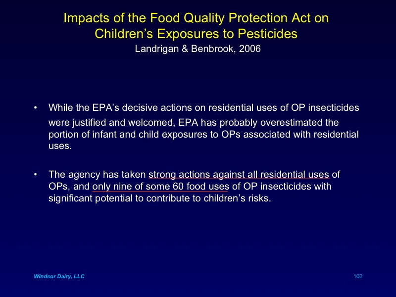 Children and Pesticides