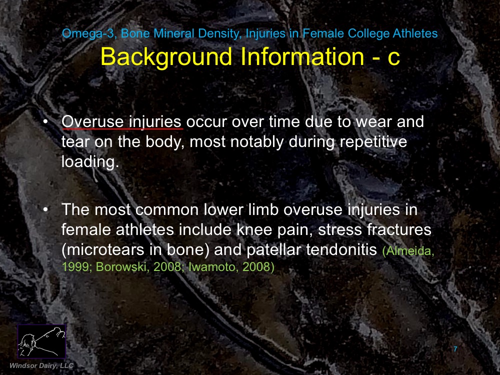 Connection between Omega-3 levels and Injuries in College Female Athletes?