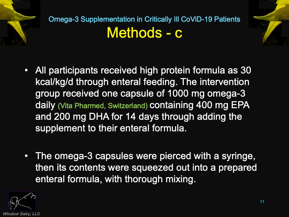 Omega-3 Supplementation Increases CoViD-19 Survival