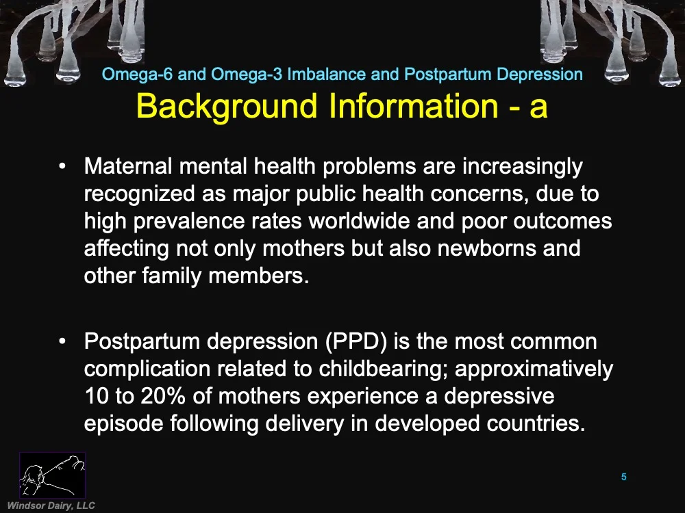 10-20% of recent mothers suffer from postpartum depression. Diet changes can help prevent this.