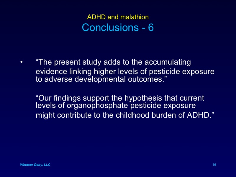 Pesticides and ADHD