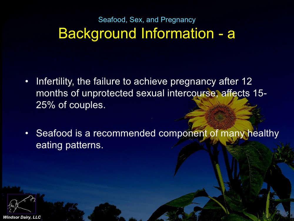 More Seafood Eaten Resulted in more Sex and More Pregnancies